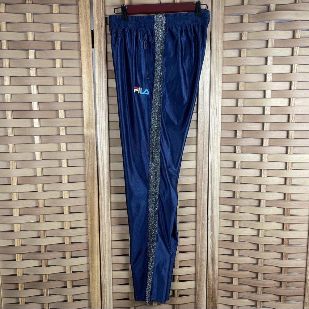 FILA BARNEYS NEW YORK Limited Edition Lurex Metallic Logo Disco Track Pant
